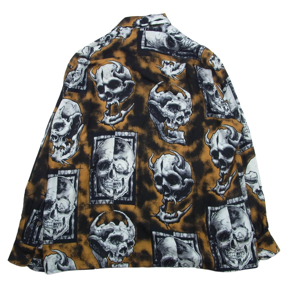WACKO MARIA ワコマリア 21AW 56TS-WM-HI04 × 56 TATTOO STUDIO タトゥースタジオ HAWAIIAN SHIRT L/S ハワイアン 長袖 シャツ アロハシャツ ブラック系 M【中古】