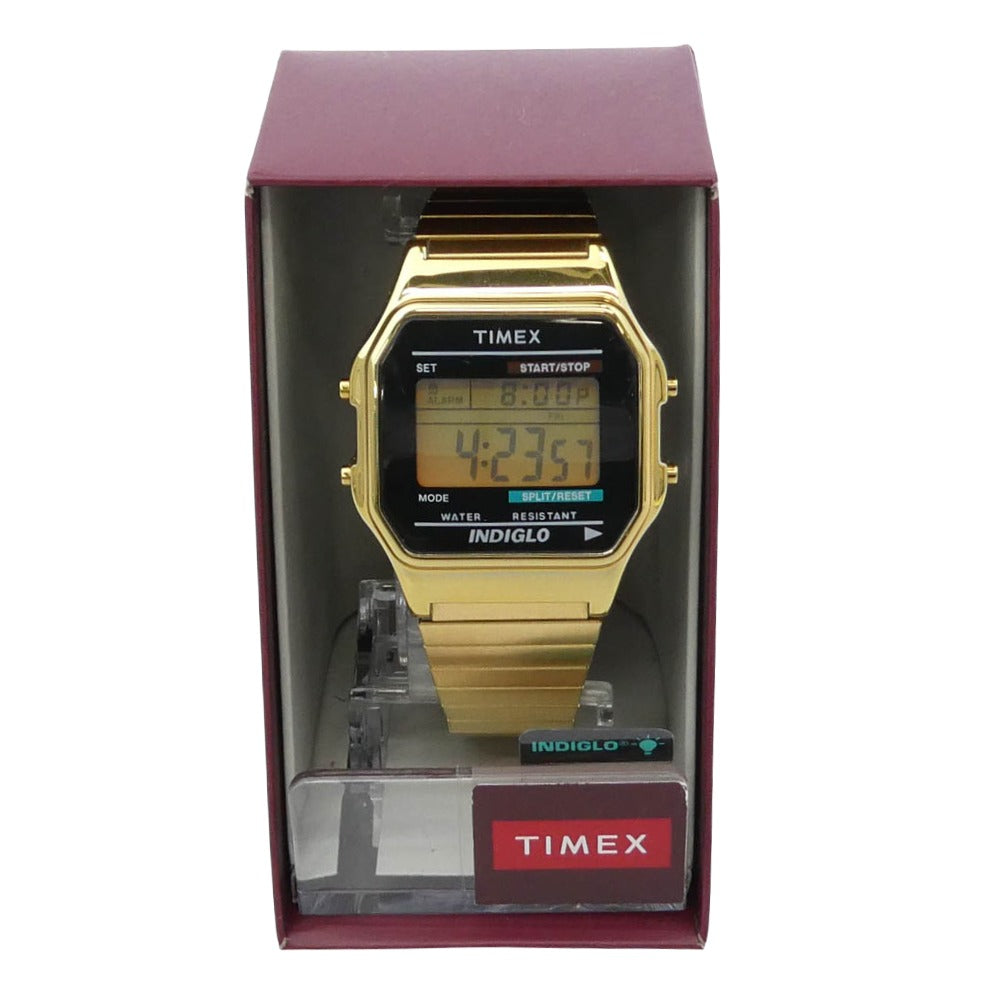 タイメックス T78677　 Classic digital クラシック デジタル 蛇腹 腕時計 ウォッチ ゴールド系【中古】