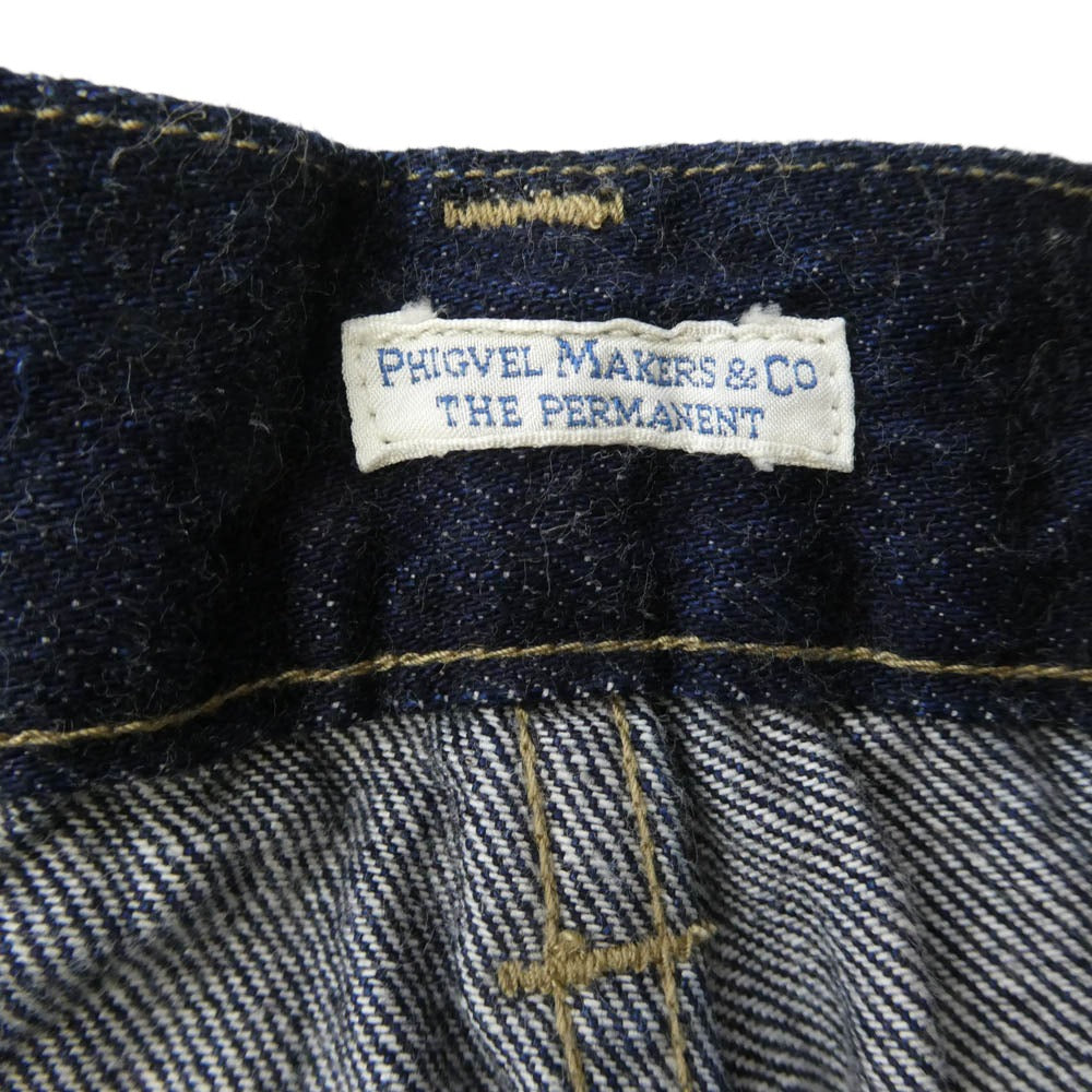 PHIGVEL フィグベル CLASSIC JEANS 301 シンチバック ボタンフライ クラシック ジーンズ デニム パンツ ネイビー系 2【中古】