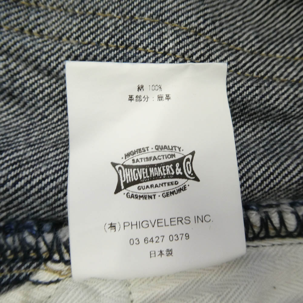 PHIGVEL フィグベル CLASSIC JEANS 301 シンチバック ボタンフライ クラシック ジーンズ デニム パンツ ネイビー系 2【中古】