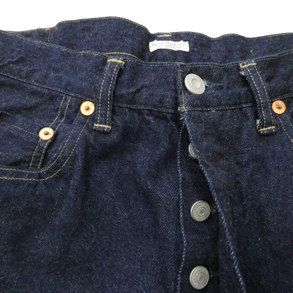 PHIGVEL フィグベル CLASSIC JEANS 301 シンチバック ボタンフライ クラシック ジーンズ デニム パンツ ネイビー系 2【中古】