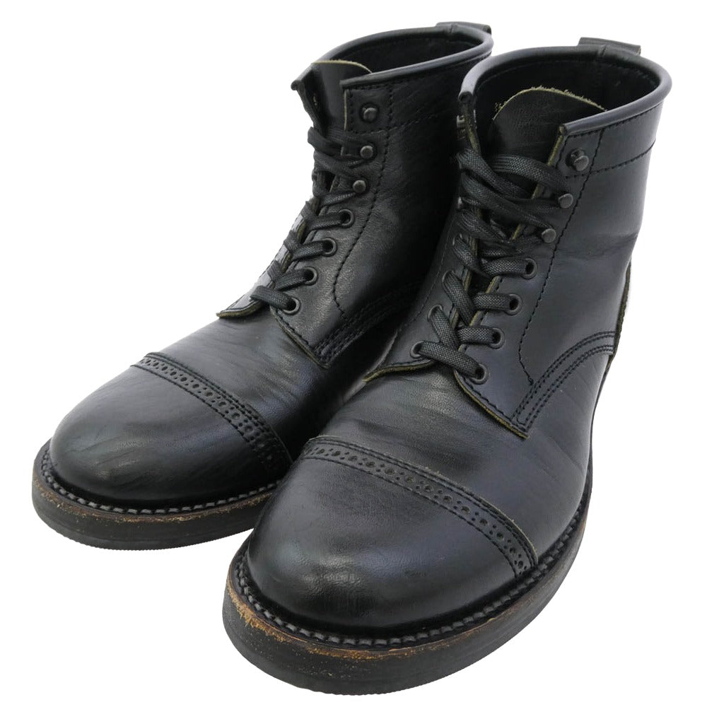 ADDICT CLOTHES アディクトクローズ AB-02CH-ST HORSEHIDE CAP TOE LACE-UP STANDARD ホースハイド キャップトゥ レースアップ スタンダード ブーツ ブラック系 8.5【中古】