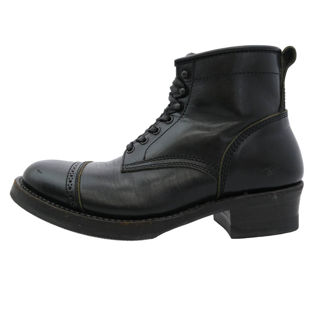 ADDICT CLOTHES アディクトクローズ AB-02CH-ST HORSEHIDE CAP TOE LACE-UP STANDARD ホースハイド キャップトゥ レースアップ スタンダード ブーツ ブラック系 8.5【中古】