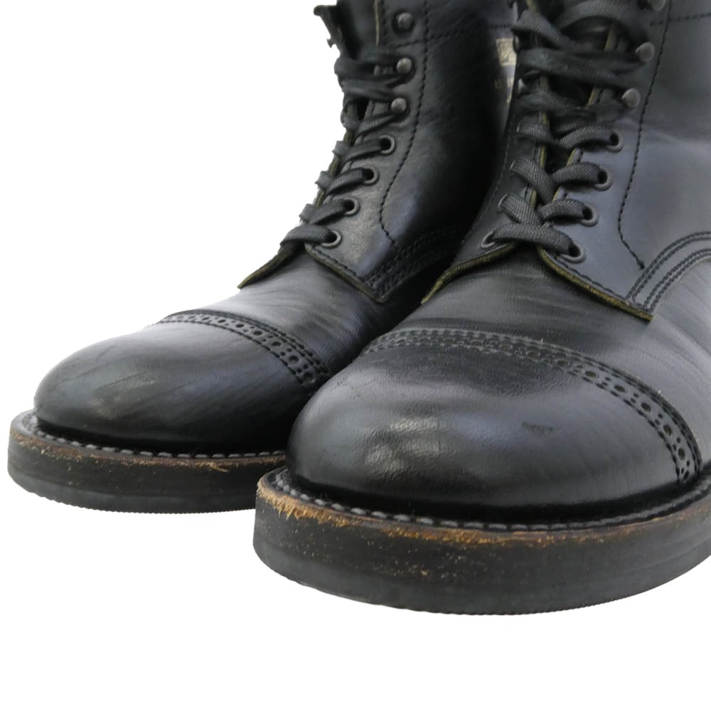 ADDICT CLOTHES アディクトクローズ AB-02CH-ST HORSEHIDE CAP TOE LACE-UP STANDARD ホースハイド キャップトゥ レースアップ スタンダード ブーツ ブラック系 8.5【中古】