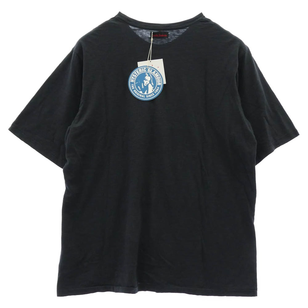 HYSTERIC GLAMOUR ヒステリックグラマー 02261ZI62 × DOROTHY HENDRICKS ドロシー ヘンドリックス SPACE DISCO Tee スペースディスコ 半袖 Tシャツ カットソー ブラック系 XL【新古品】【未使用】【中古】