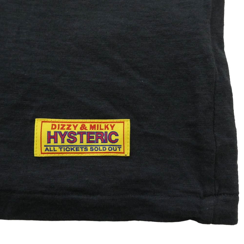 HYSTERIC GLAMOUR ヒステリックグラマー 02261ZI62 × DOROTHY HENDRICKS ドロシー ヘンドリックス SPACE DISCO Tee スペースディスコ 半袖 Tシャツ カットソー ブラック系 XL【新古品】【未使用】【中古】