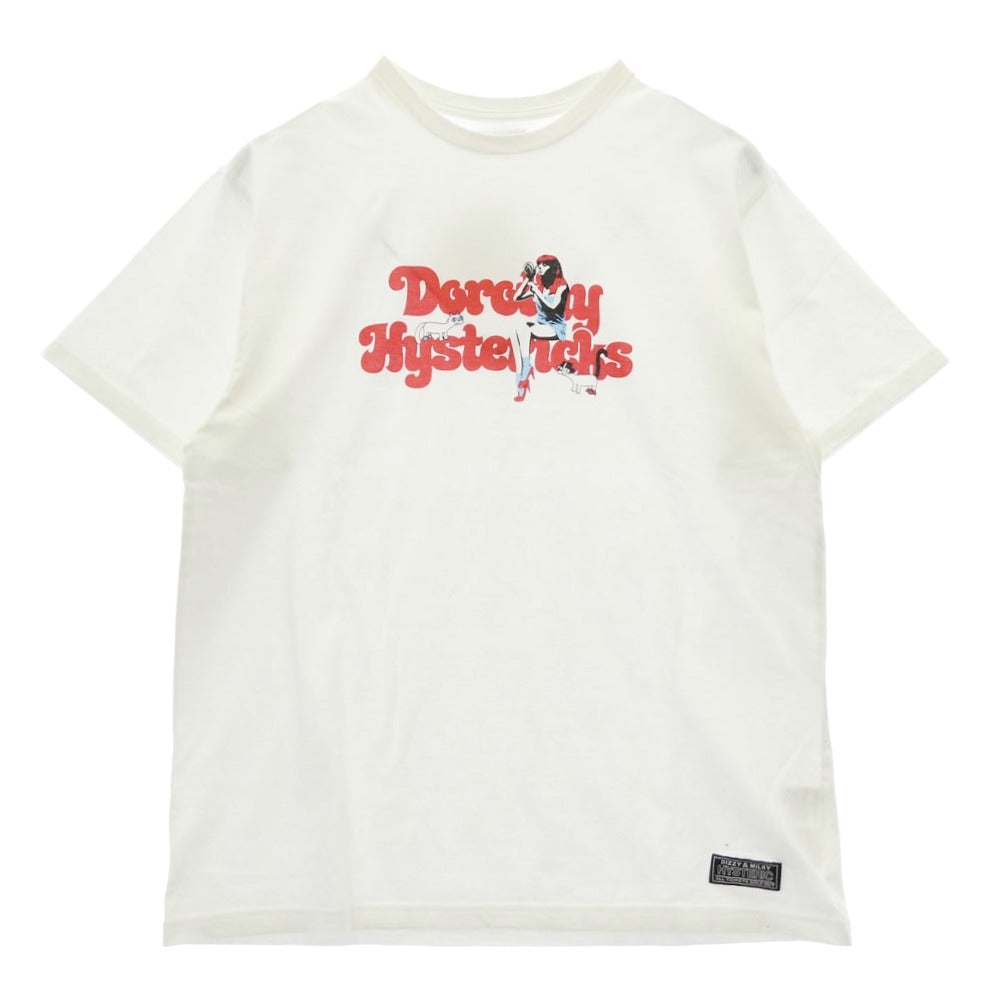 HYSTERIC GLAMOUR ヒステリックグラマー 02261CT49 × DOROTHY HENDRICKS ドロシー ヘンドリックス 半袖 Tシャツ カットソー ホワイト系 XL【新古品】【未使用】【中古】
