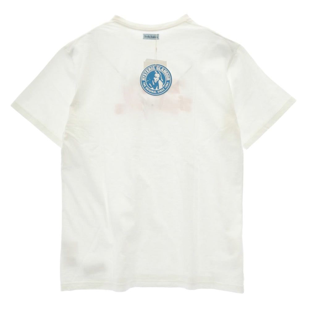 HYSTERIC GLAMOUR ヒステリックグラマー 02261CT49 × DOROTHY HENDRICKS ドロシー ヘンドリックス 半袖 Tシャツ カットソー ホワイト系 XL【新古品】【未使用】【中古】