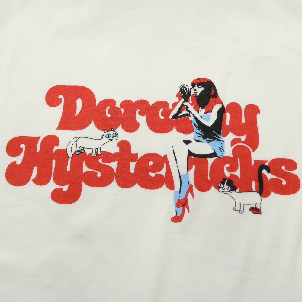 HYSTERIC GLAMOUR ヒステリックグラマー 02261CT49 × DOROTHY HENDRICKS ドロシー ヘンドリックス 半袖 Tシャツ カットソー ホワイト系 XL【新古品】【未使用】【中古】