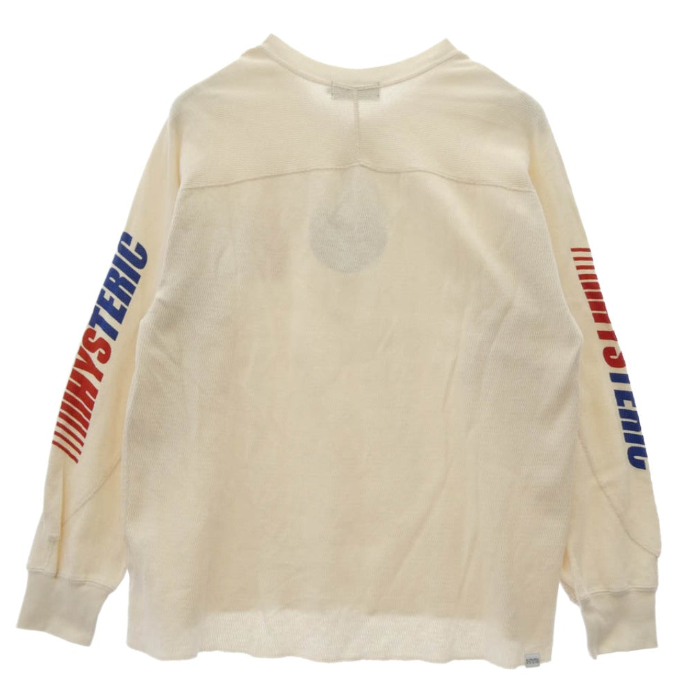 HYSTERIC GLAMOUR ヒステリックグラマー 26SS 02261CS01 GUITAR GIRL HG ギターガール ヘンリーネック スウェット トレーナー ホワイト系 L【中古】