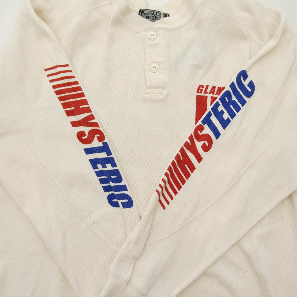 HYSTERIC GLAMOUR ヒステリックグラマー 26SS 02261CS01 GUITAR GIRL HG ギターガール ヘンリーネック スウェット トレーナー ホワイト系 L【中古】