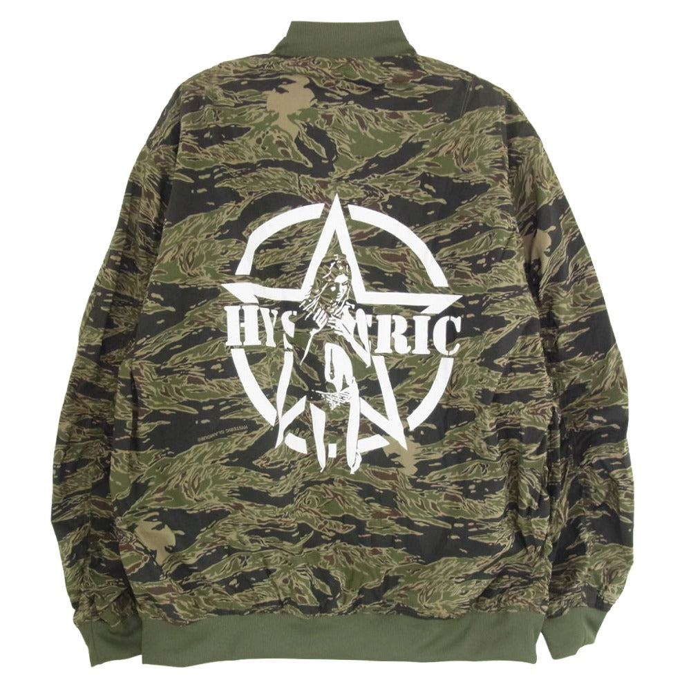 HYSTERIC GLAMOUR ヒステリックグラマー 02261AB08 STAR MA-1 ジャケット カモフラ 迷彩 ブルゾン カーキ系 L【新古品】【未使用】【中古】