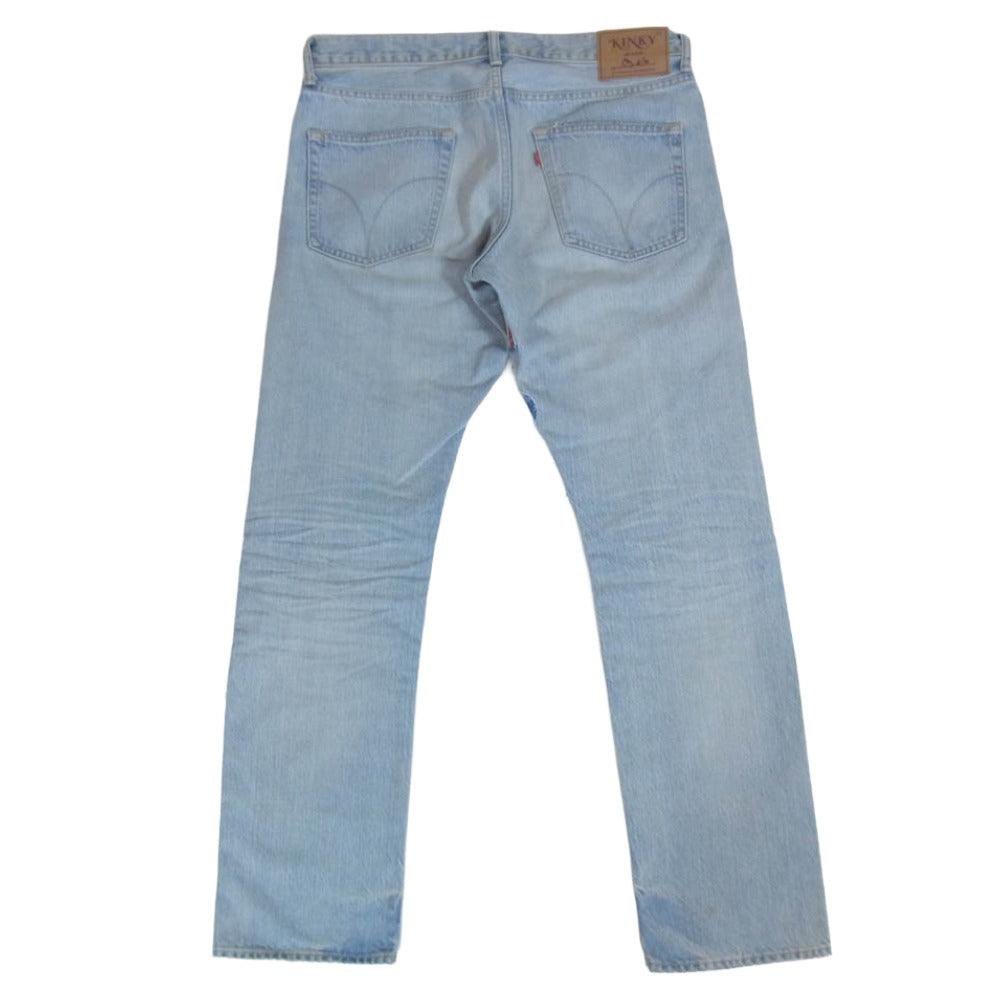 HYSTERIC GLAMOUR ヒステリックグラマー 25AW 02253AP10 DPC加工 スタッズ ワッペン スリムストレート デニム パンツ インディゴブルー系 32【中古】
