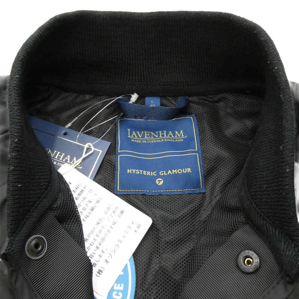 HYSTERIC GLAMOUR ヒステリックグラマー 02261AB11 LAVENHAM ラベンハム BOMBER JACKET ボンバージャケット ブルゾン ブラック系 L【中古】