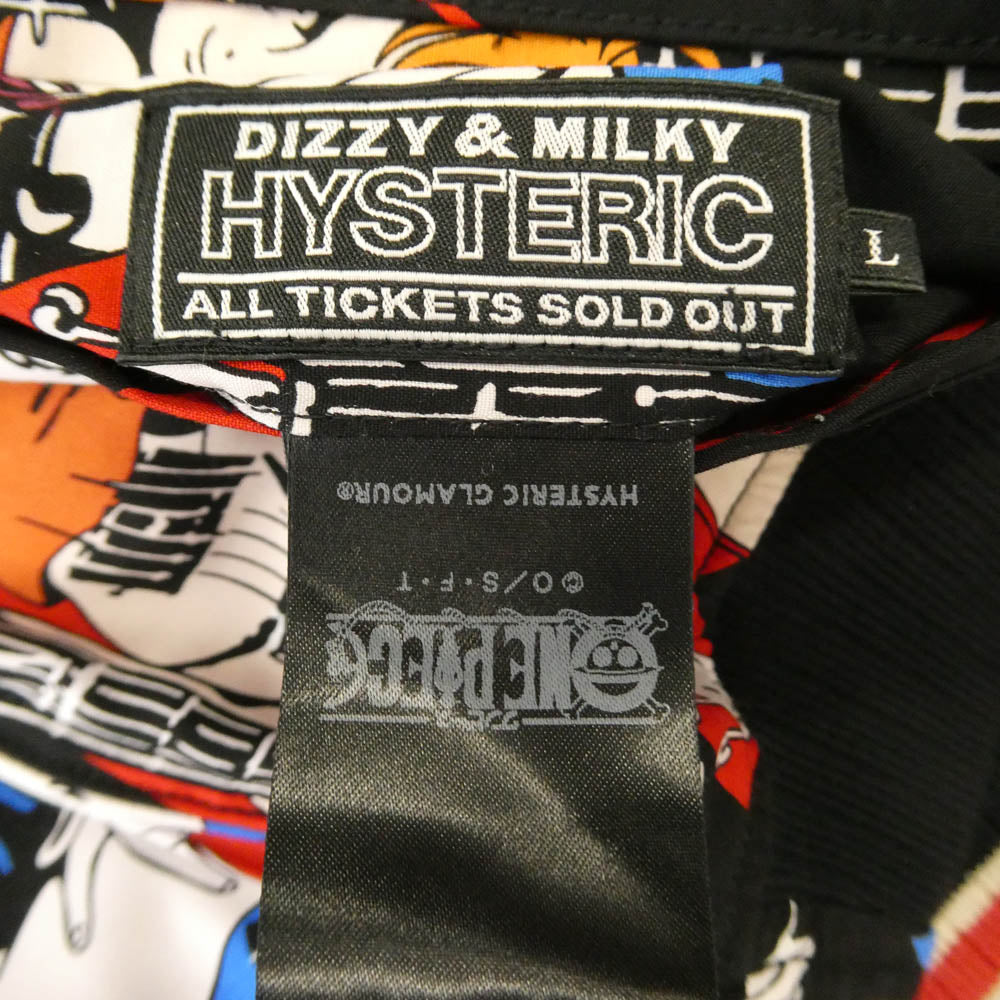 HYSTERIC GLAMOUR ヒステリックグラマー 02253AB17 × ONEPIECE ワンピース NAMI FLYING V SOUVENIR JACKET ナミ フライング スーベニア ジャケット リバーシブル ブルゾン ブラック系 L【中古】