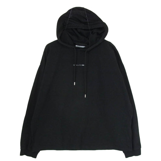 アリクス visual ロゴ イタリア製 プルオーバー フーディー パーカー ブラック系 L【中古】