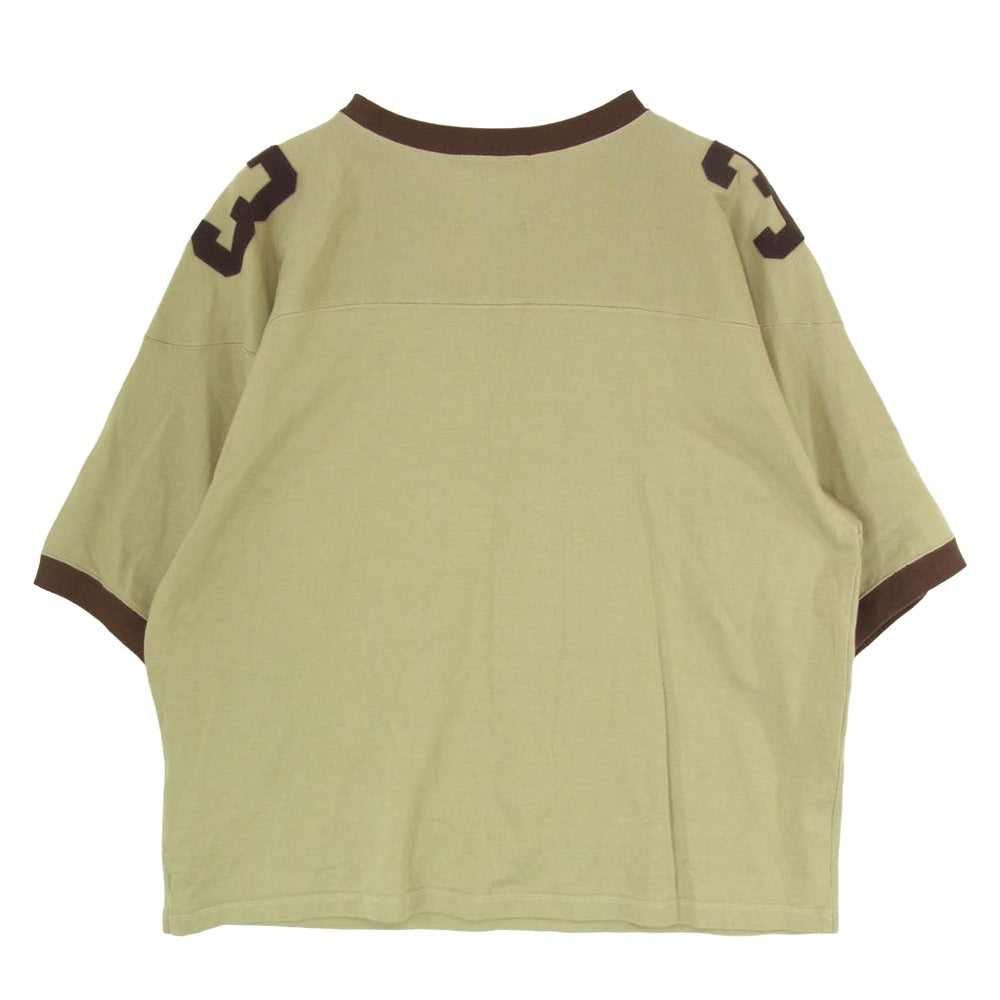 アンスクリア I23AW-BC84A ナンバリング フットボール 半袖 Tシャツ カットソー カーキ系 M【中古】
