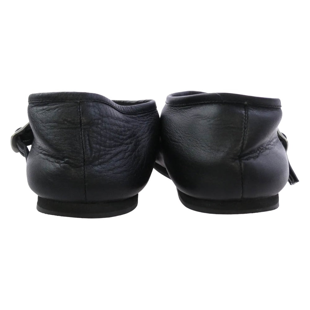 COMME des GARCONS コムデギャルソン 本ライン レザー フラット パンプス ブラック系 24.5cm【中古】