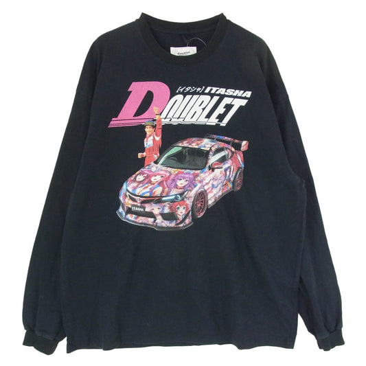 doublet ダブレット 25SS 25SS81WM22 ITASHA PRINT L／S T-SHIRT 痛車 プリント 長袖 Tシャツ カットソー ブラック系 L【中古】