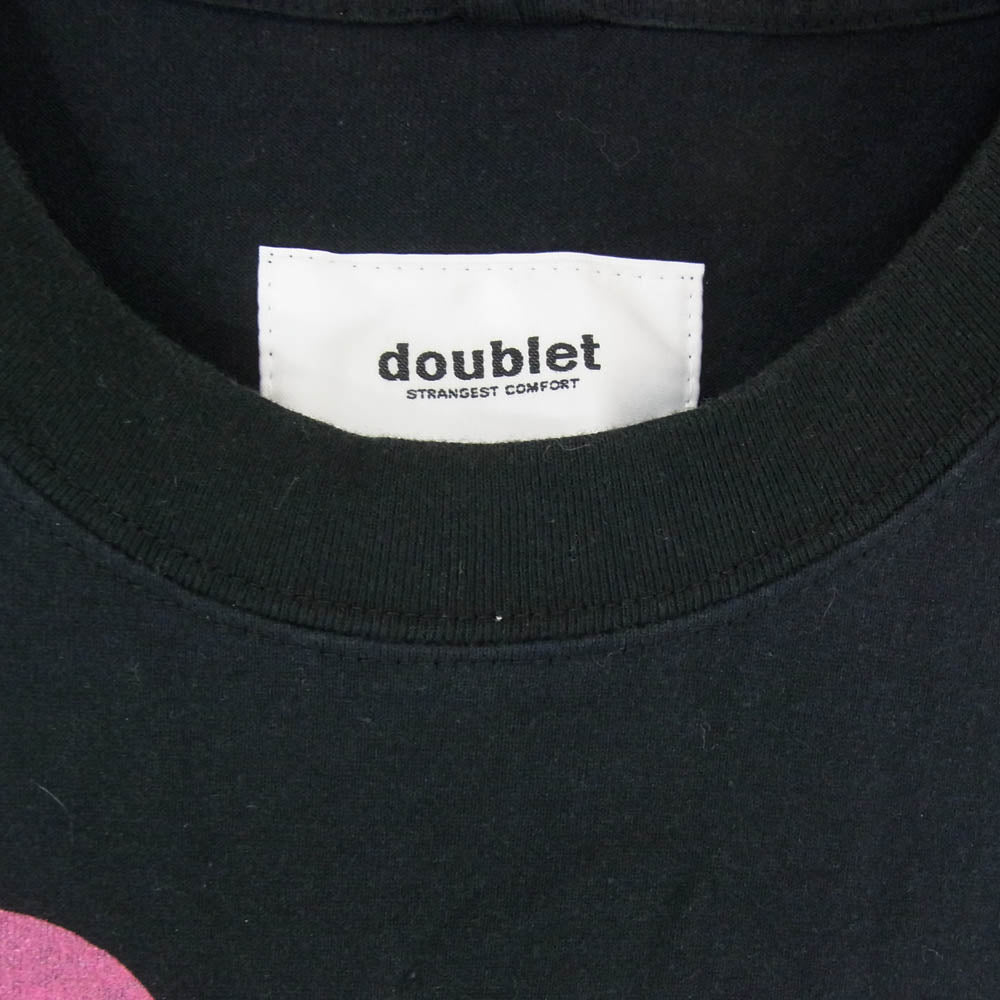 doublet ダブレット 25SS 25SS81WM22 ITASHA PRINT L／S T-SHIRT 痛車 プリント 長袖 Tシャツ カットソー ブラック系 L【中古】