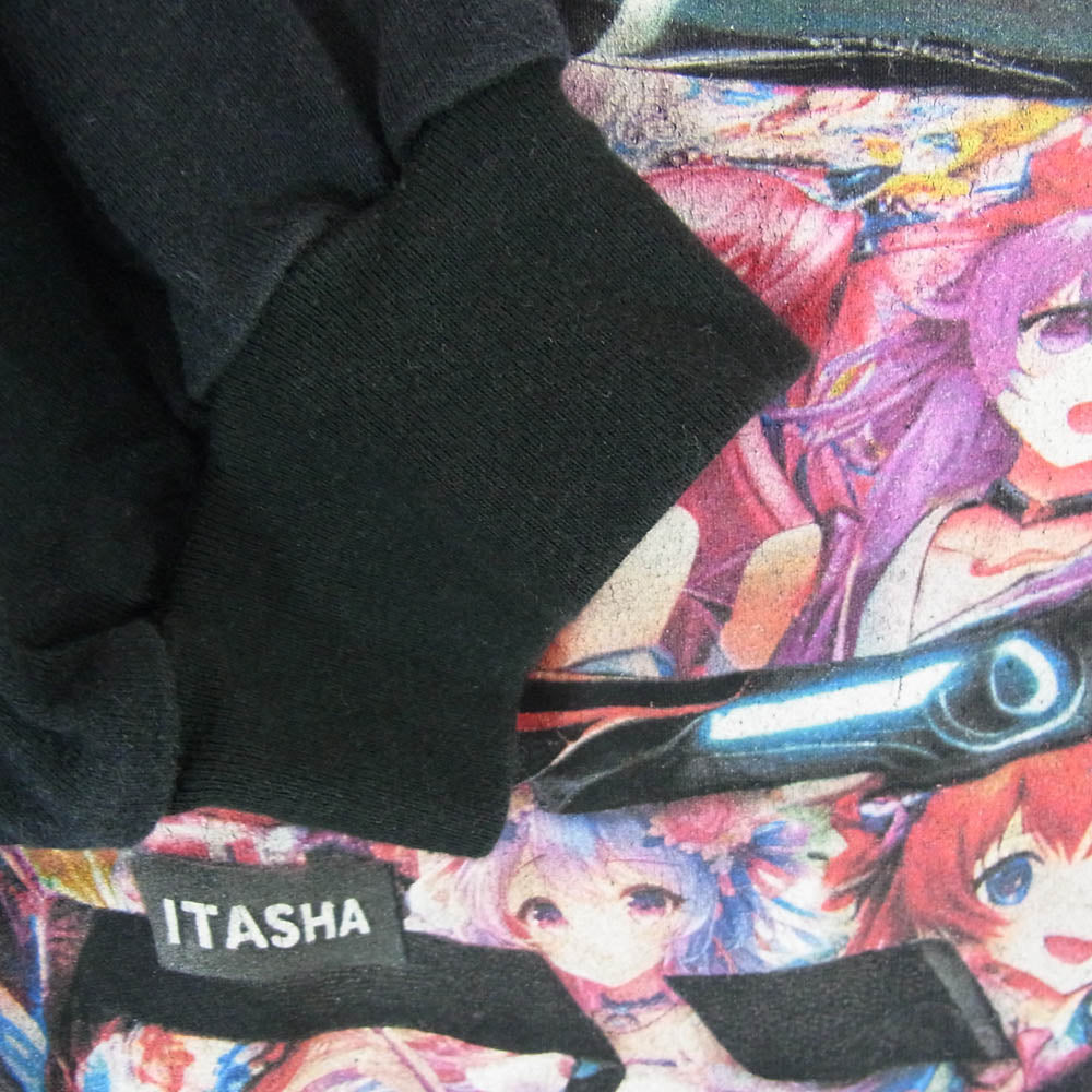 doublet ダブレット 25SS 25SS81WM22 ITASHA PRINT L／S T-SHIRT 痛車 プリント 長袖 Tシャツ カットソー ブラック系 L【中古】