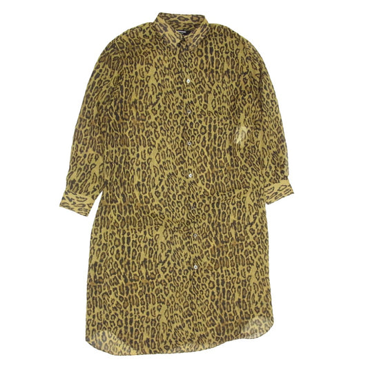 JUNYA WATANABE COMME des GARCONS ジュンヤワタナベコムデギャルソン 20AW JF-O014 Shirt Dress レオパード シアー ロング シャツ ワンピース ブラウン系 M【中古】