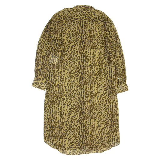 JUNYA WATANABE COMME des GARCONS ジュンヤワタナベコムデギャルソン 20AW JF-O014 Shirt Dress レオパード シアー ロング シャツ ワンピース ブラウン系 M【中古】