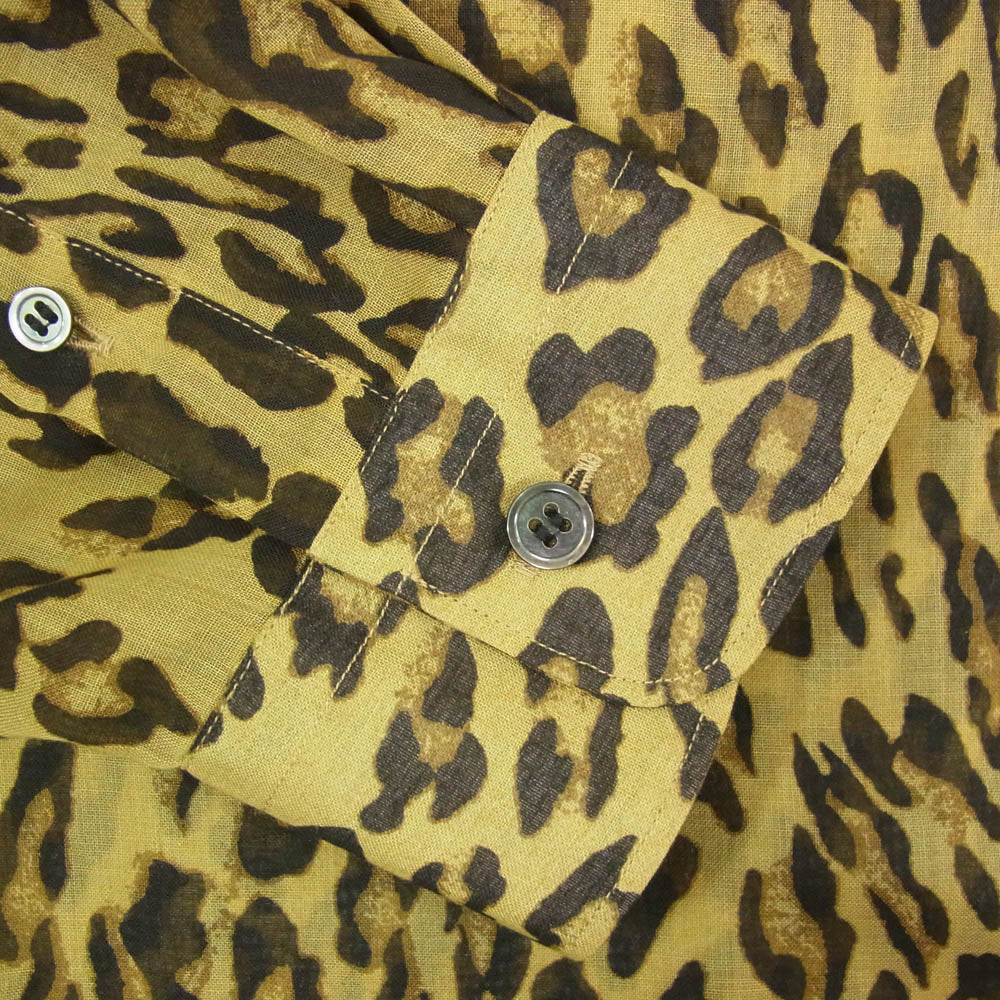 JUNYA WATANABE COMME des GARCONS ジュンヤワタナベコムデギャルソン 20AW JF-O014 Shirt Dress レオパード シアー ロング シャツ ワンピース ブラウン系 M【中古】