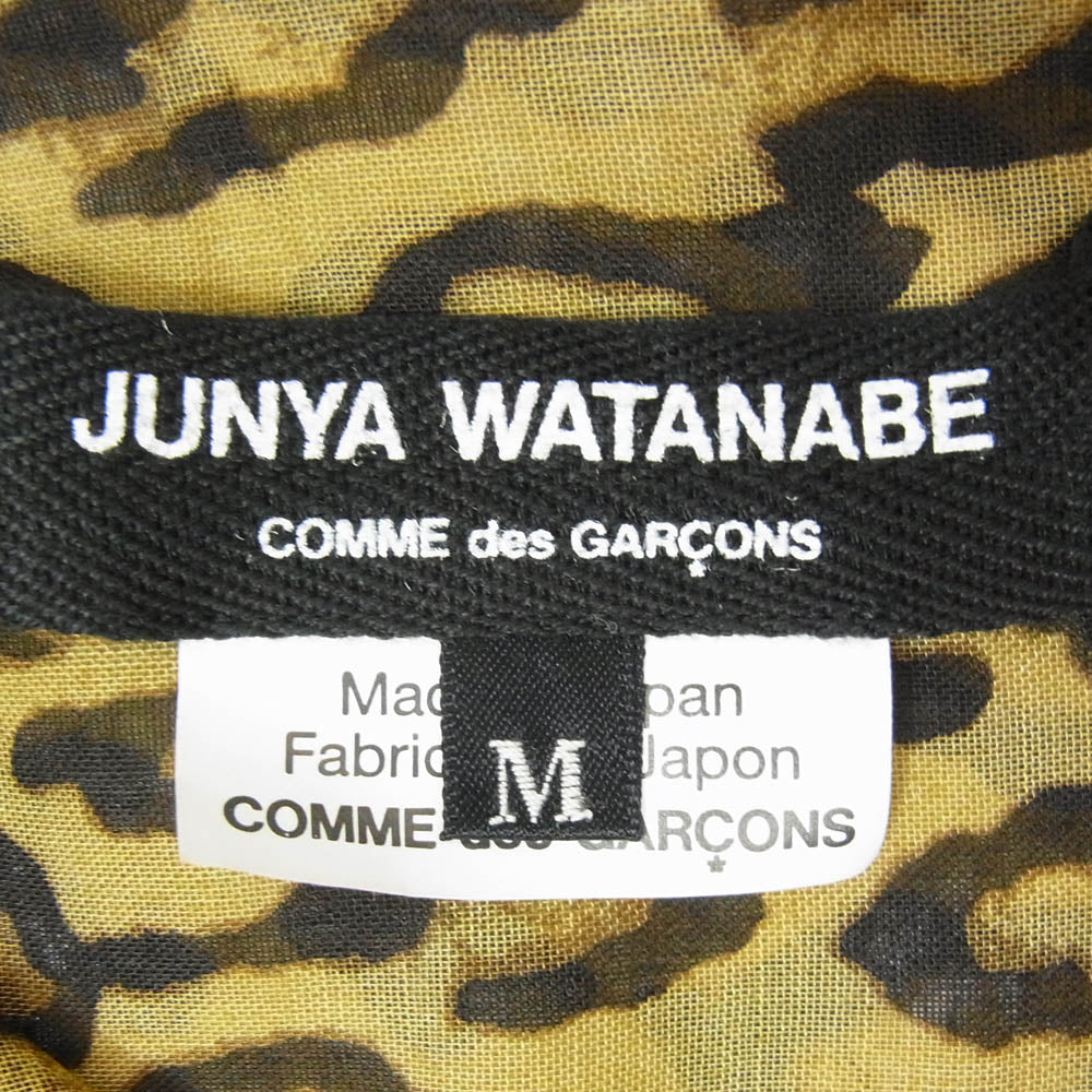 JUNYA WATANABE COMME des GARCONS ジュンヤワタナベコムデギャルソン 20AW JF-O014 Shirt Dress レオパード シアー ロング シャツ ワンピース ブラウン系 M【中古】