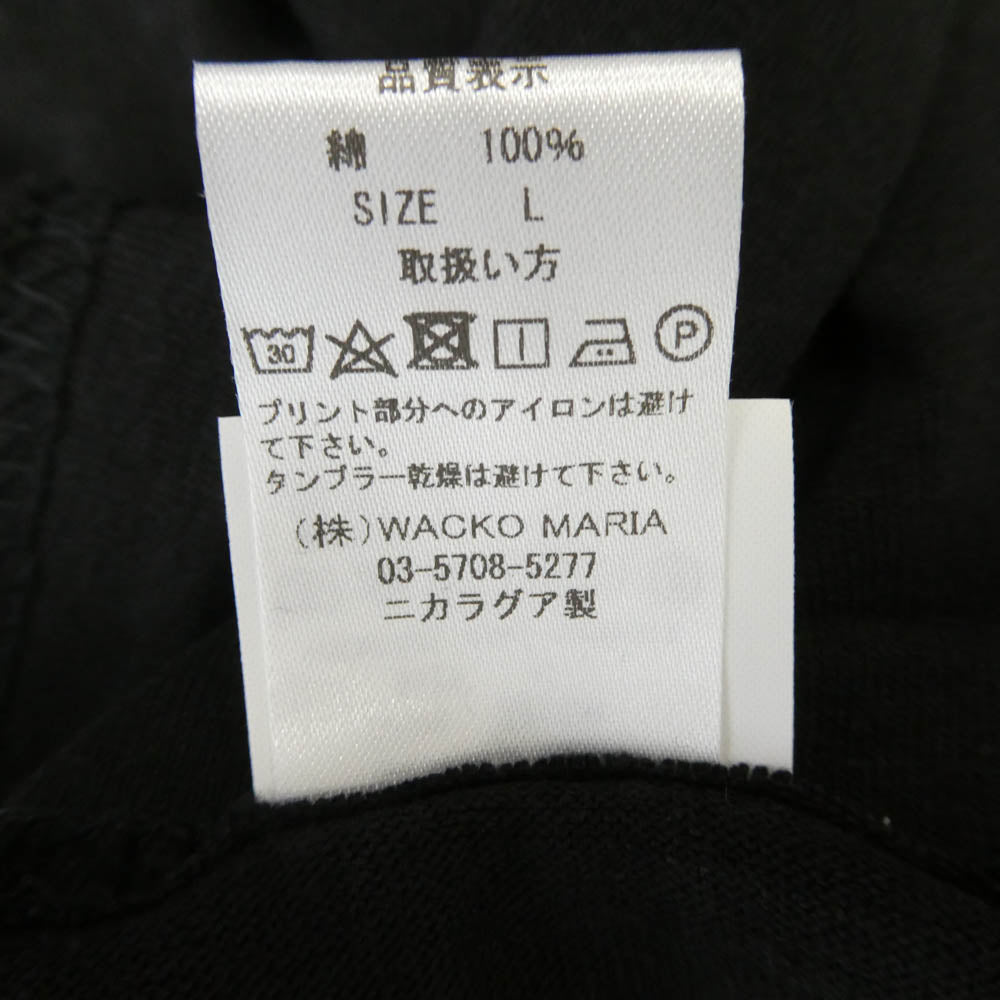 WACKO MARIA ワコマリア TDKT-WM-TEE09 THE DARK KNIGHT TRILOGY CREW NECK T-SHIRT クルーネック 半袖 Tシャツ ブラック系 L【美品】【中古】