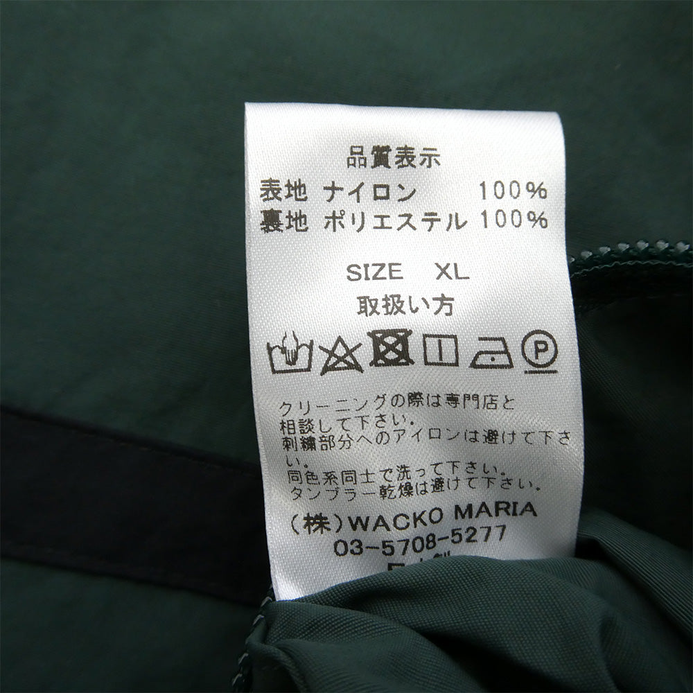 WACKO MARIA ワコマリア 24AW 24FW-WMO-TJ01 NYLON TRACK JACKET TYPE-1 ナイロン トラック ジャケット グリーン系 ブラック系 XL【新古品】【未使用】【中古】