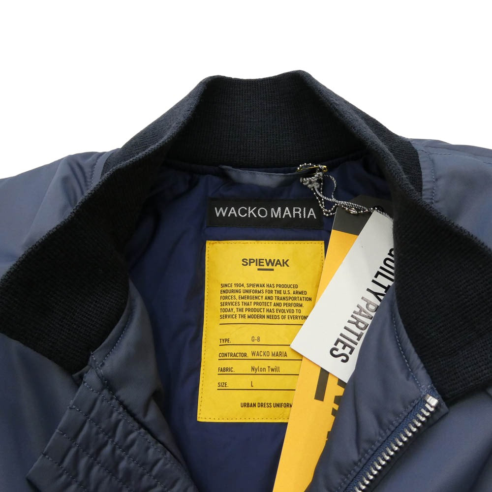 WACKO MARIA ワコマリア SPIEWAK スピーワック 24AW 24FW-WMO-SW01 SPIEWAK G-8 FLIGHT JACKET フライト ジャケット ブルゾン ネイビー系 L【新古品】【未使用】【中古】