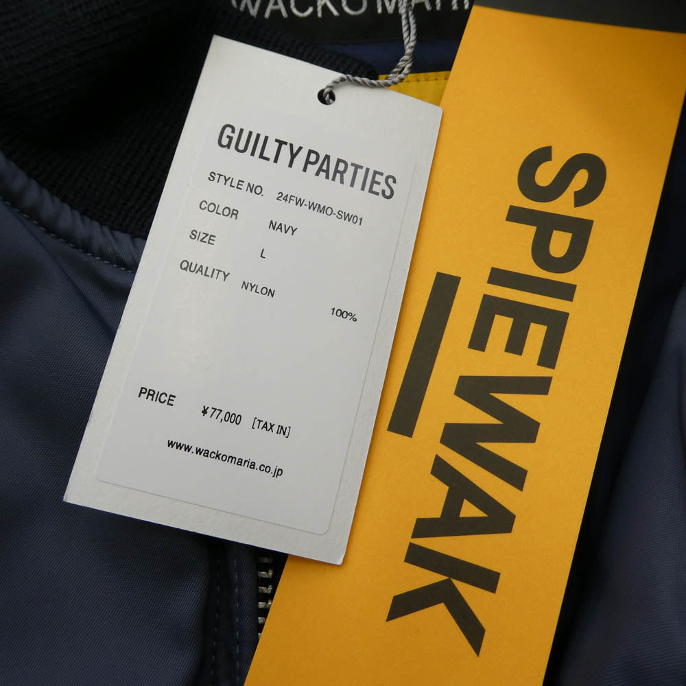 WACKO MARIA ワコマリア SPIEWAK スピーワック 24AW 24FW-WMO-SW01 SPIEWAK G-8 FLIGHT JACKET フライト ジャケット ブルゾン ネイビー系 L【新古品】【未使用】【中古】