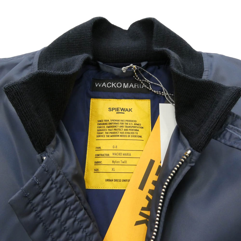 WACKO MARIA ワコマリア SPIEWAK スピーワック 24AW 24FW-WMO-SW01 SPIEWAK G-8 FLIGHT JACKET フライト ジャケット ブルゾン ネイビー系 XL【新古品】【未使用】【中古】
