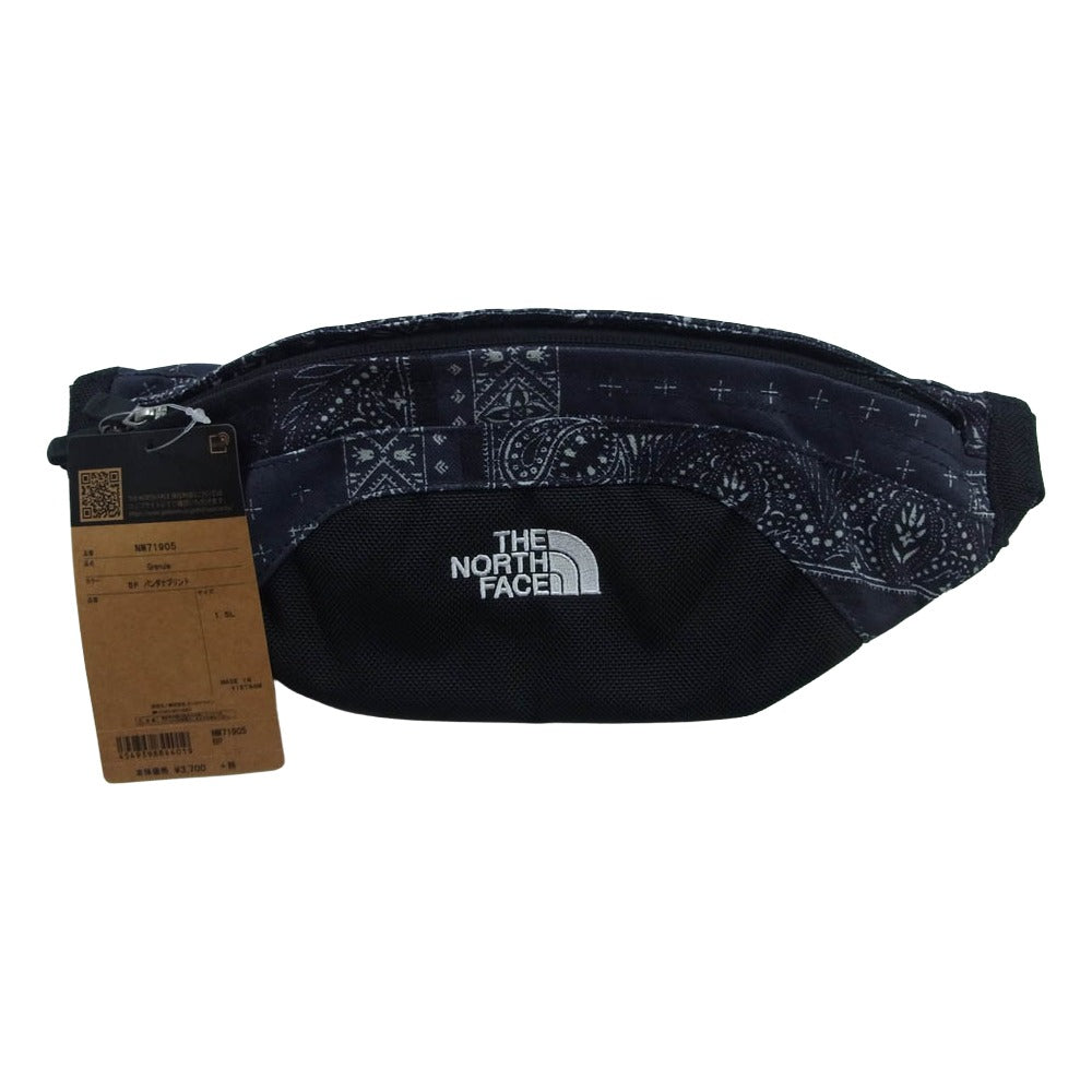 THE NORTH FACE ノースフェイス NM71905 Granule グラニュール バンダナ ウエストバッグ ブラック系 1.5L【極上美品】【中古】
