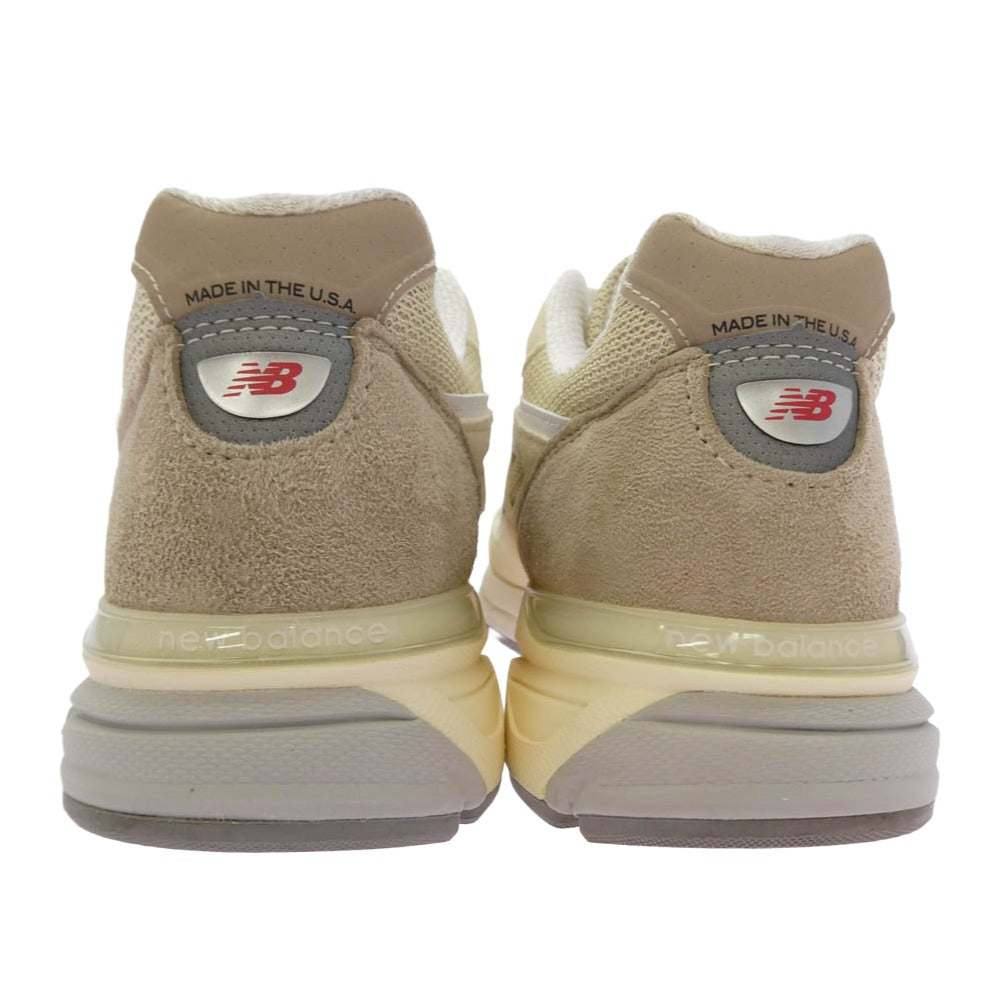 NEW BALANCE ニューバランス U990TE4 USA製 990V4 Beige スエードローカットスニーカー ホワイト系 オフホワイト系 28cm【中古】