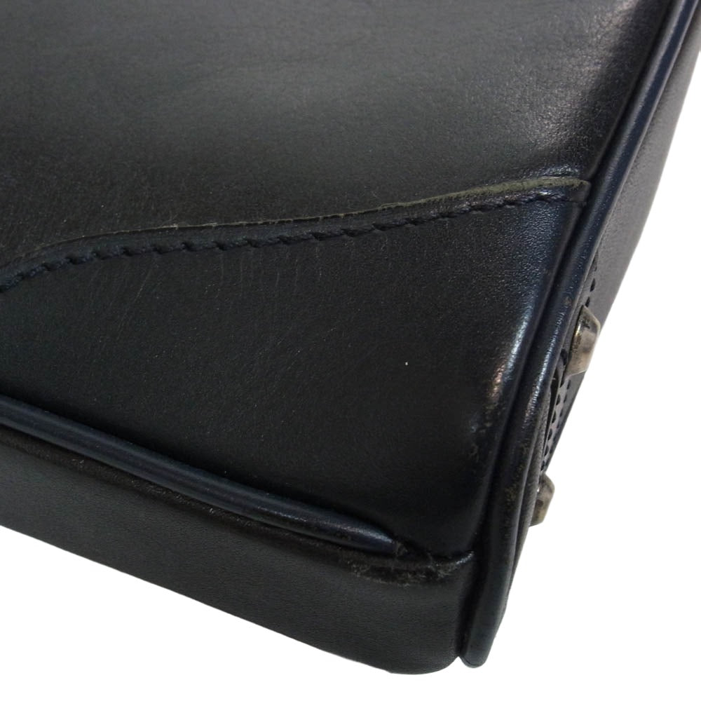 フジタカ オールレザー 2WAY ビジネス ブリーフケース ブラック系【中古】