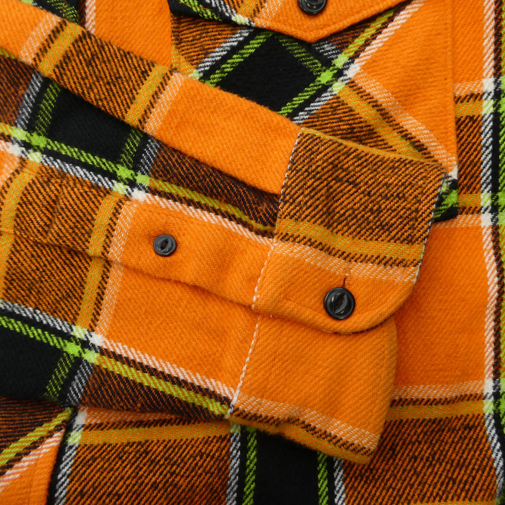 STUSSY ステューシー Ace Plaid L/S Shirt ヘビーウェイト コットン チェック柄 長袖シャツ オレンジ系 XL【中古】