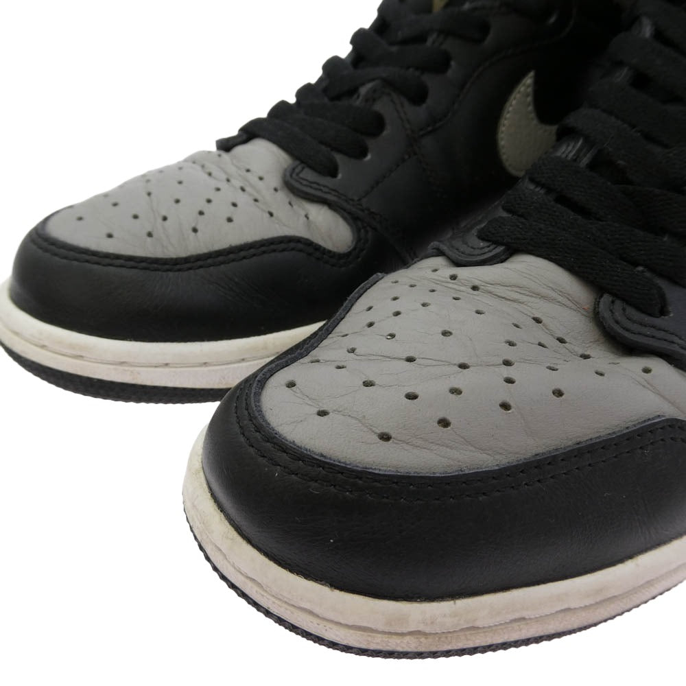 NIKE ナイキ 555088-013 Air Jordan 1 Retro High OG Shadow AJ1 エアジョーダン1 レトロ ハイ OG ハイカットスニーカー グレー系 ブラック系 ホワイト系 28.5cm【中古】