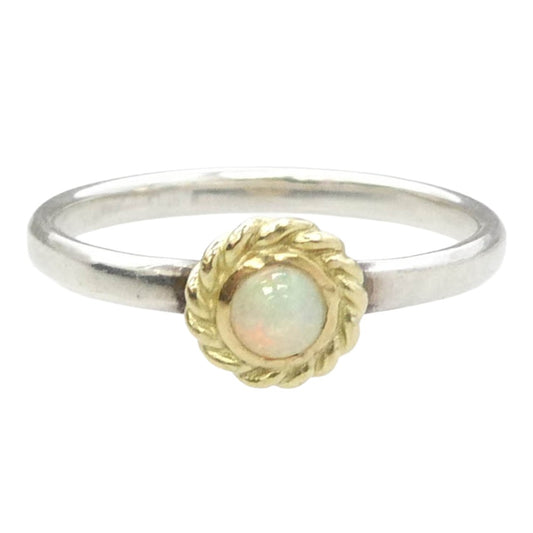 ワイルドウッド Gold Torsion Ring Opal ゴールド トーション オパール リング SV925 K18 シルバー系 ゴールド系 17.5号【中古】