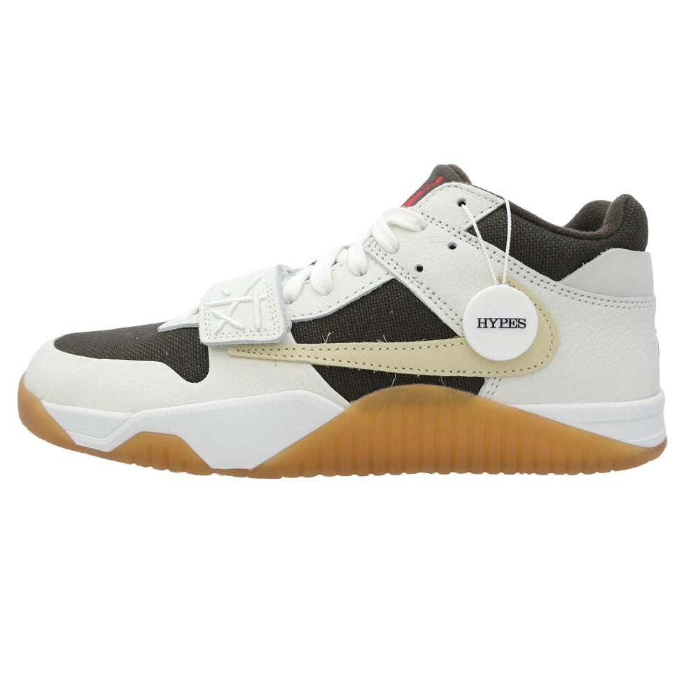 NIKE AIR JORDAN ナイキ ジョーダン FZ8117-100 x Travis Scott トラヴィススコット　【フェイクバスターズ鑑定済】 Jumpman Jack TR Sail and Dark Mocha ジャンプマンジャック TR セイル アンド ダークモカ スニーカー ホワイト系 カーキ系 28cm【極上美品】【中古】