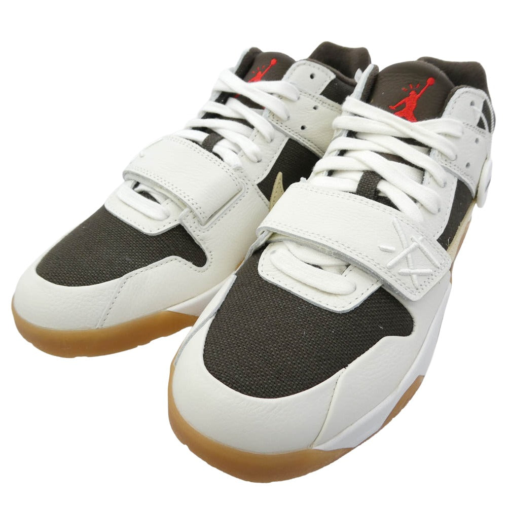 NIKE AIR JORDAN ナイキ ジョーダン FZ8117-100 x Travis Scott トラヴィススコット　【フェイクバスターズ鑑定済】 Jumpman Jack TR Sail and Dark Mocha ジャンプマンジャック TR セイル アンド ダークモカ スニーカー ホワイト系 カーキ系 28cm【極上美品】【中古】