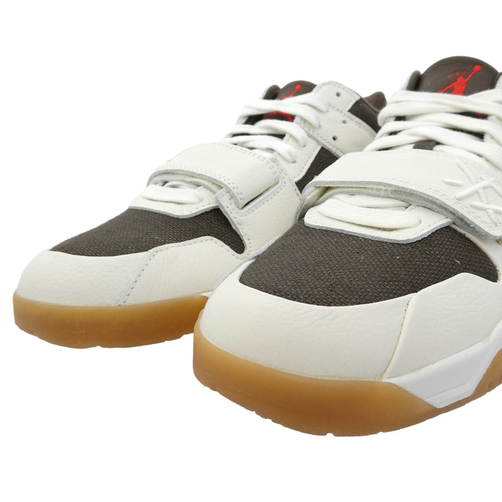 NIKE AIR JORDAN ナイキ ジョーダン FZ8117-100 x Travis Scott トラヴィススコット　【フェイクバスターズ鑑定済】 Jumpman Jack TR Sail and Dark Mocha ジャンプマンジャック TR セイル アンド ダークモカ スニーカー ホワイト系 カーキ系 28cm【極上美品】【中古】