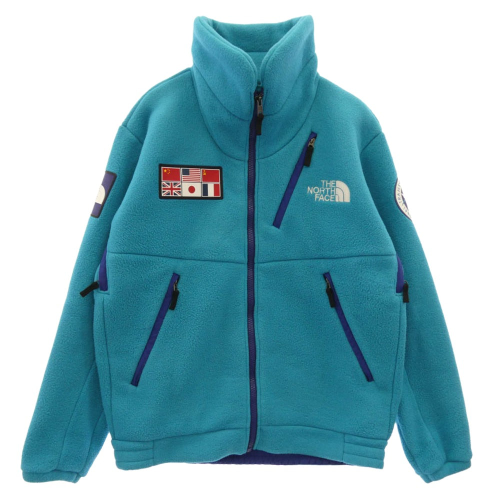 THE NORTH FACE ノースフェイス NA72235 TRANCE ANTERCTICA FLEECE JACKET トランスアンタークティカ ラバーワッペン付 ロゴ刺繍 フリース ジャケット ブルゾン ブルー系 L【中古】