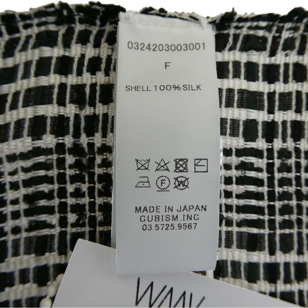 VISVIM ビズビム 24AW 0324203003001 WMV ダブリューエムブイ SILK STOLE W シルク ストール ブラック系 ホワイト系 F【極上美品】【中古】