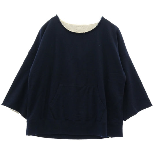 VISVIM ビズビム 25AW 0125205010007 BURROW DUAL SWEAT (SUPERFINE) ウール スウェット ネイビー系 オフホワイト系 1【中古】