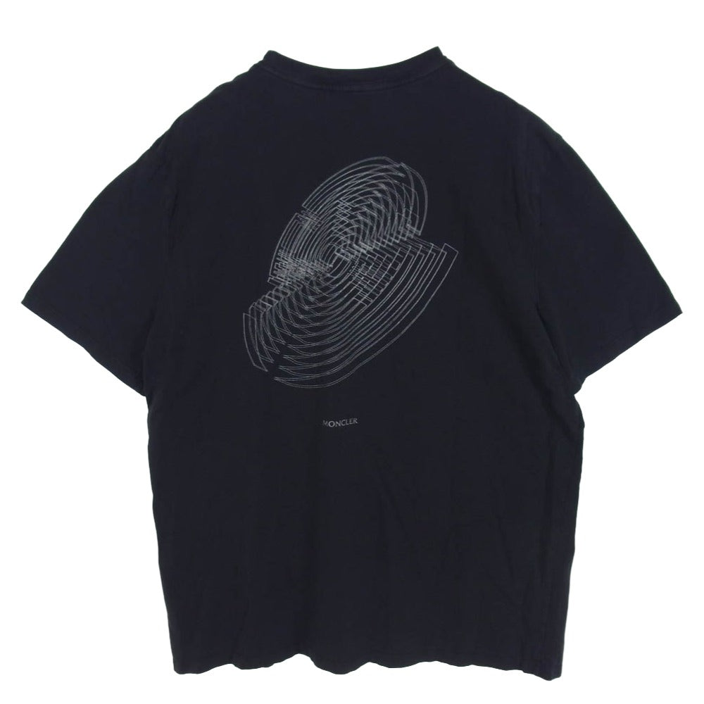 MONCLER モンクレール G20918C00017 MAGLIA T-SHIRT プリント 半袖 Tシャツ ブラック系 XL【中古】