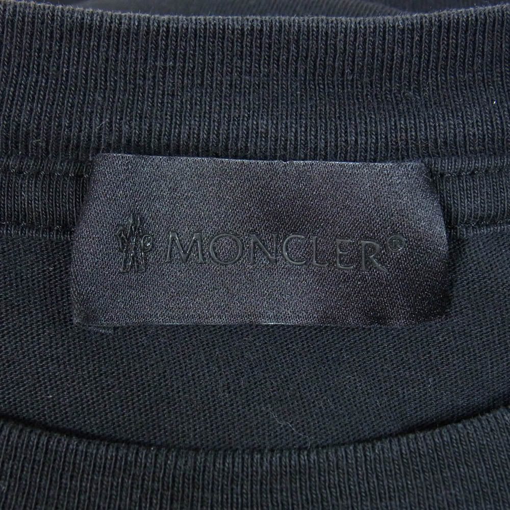 MONCLER モンクレール G20918C00017 MAGLIA T-SHIRT プリント 半袖 Tシャツ ブラック系 XL【中古】