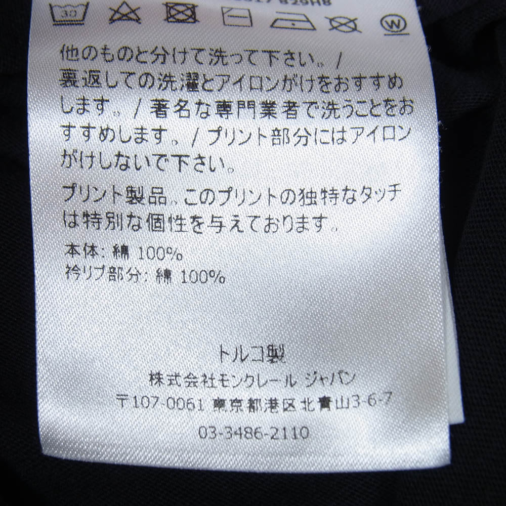 MONCLER モンクレール G20918C00017 MAGLIA T-SHIRT プリント 半袖 Tシャツ ブラック系 XL【中古】