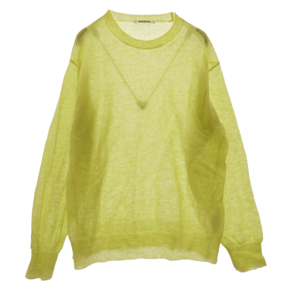 AURALEE オーラリー 25SS A25SP02FG Kid Mohair Sheer Knit P/O キッドモヘア シアー ニット プルオーバー ライトグリーン系 4【中古】